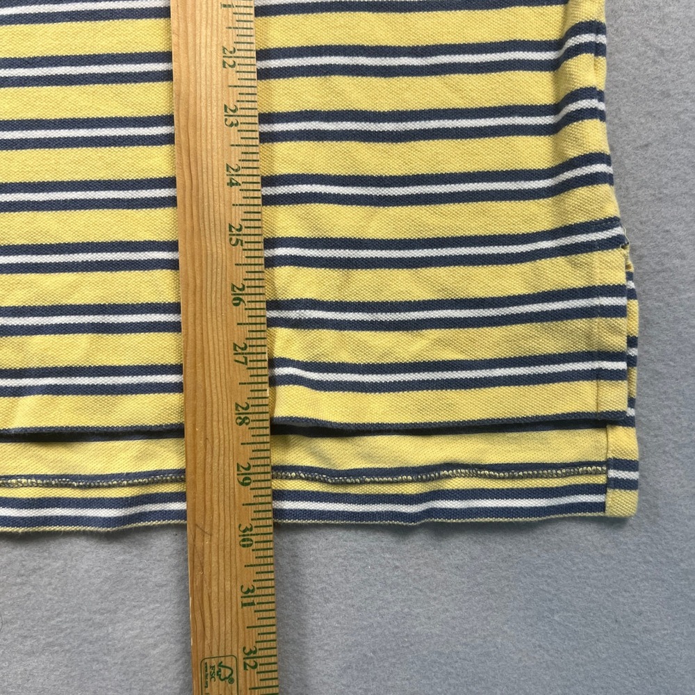 Polo Ralph Lauren Polo Shirt Mens XL Yellow Striped Cotton Pique Preppy Classic - Picture 4 of 8
